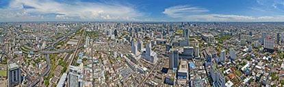 Bangkok, 360° panorama From top of the Bayok Building