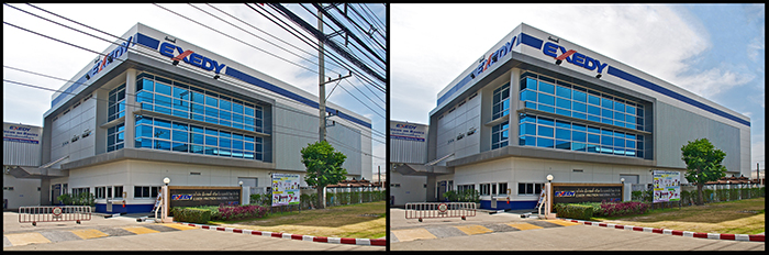 Factory office Before and after retouching