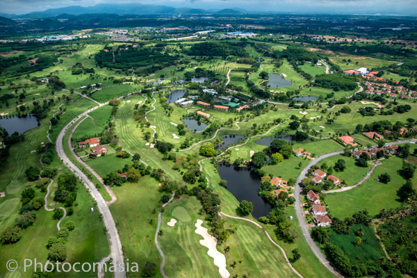 Laem Chaabang Port photo from the air,Thailand