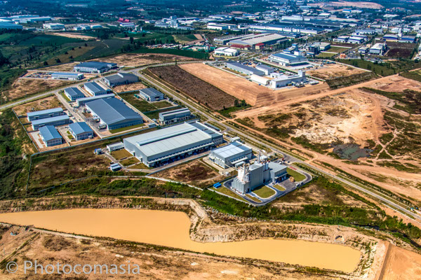 Laem Chaabang Port photo from the air,Thailand