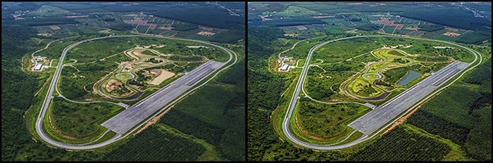 Yokohama race track Image From Thailand, Before and after the retouching