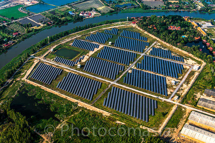 Solar Farm in Sai Thong aerial 1, Thailand