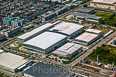 Aerial photo in Industrial estate, Thailand