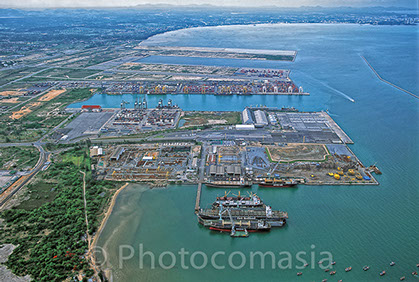 Aerial photography of Port of Laem Chabang, Thailand