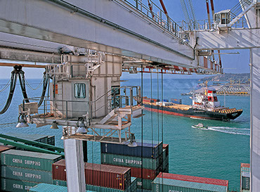 Cargo ship is coming to Laem Chabang Port