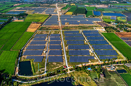 Solar farm in Thailnd, Aerial photography