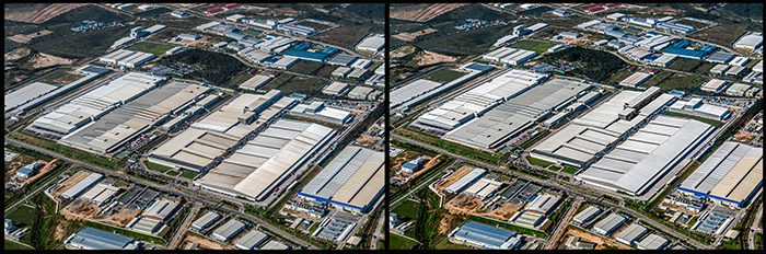 Factory in Amata City Industry estate, Before and after Factory in Amata City Industry estate, Thailand before and after retouching